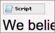 Small script icon displays on page