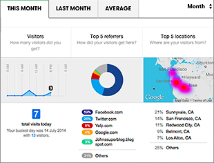 The Today view of the Statistics panel.
