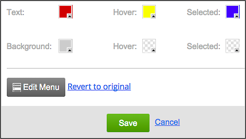 Click Edit Menu to change its order or add items.
