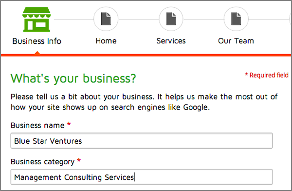 Fill in your basic business information