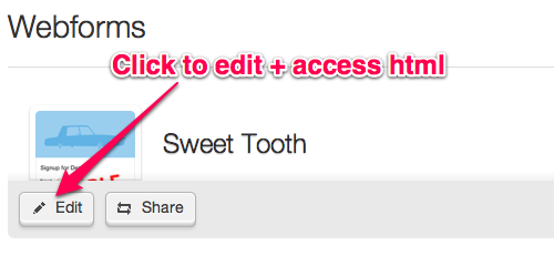 Webform Edit Button