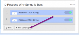 'run campaign' button underneath autoresponder thumbnail